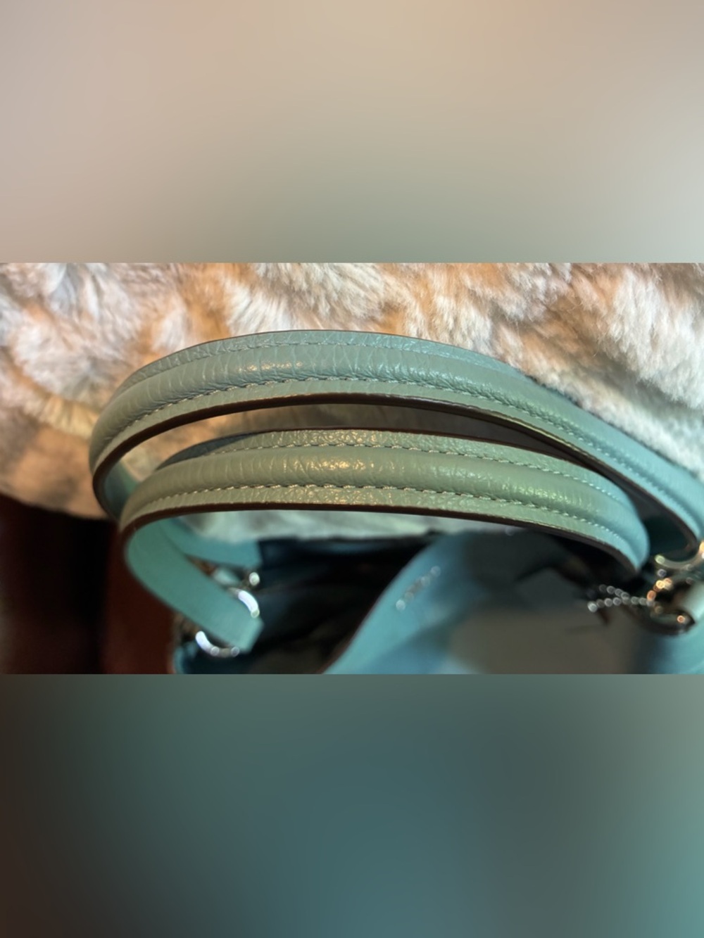 NWOT Coach Blue Pebbled Leather Shoulder Bag - Picture 7 of 16